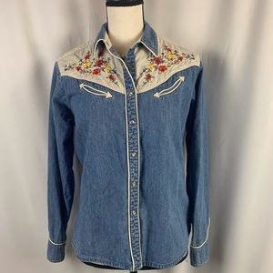 Vintage Wrangler embroidered denim shirt
